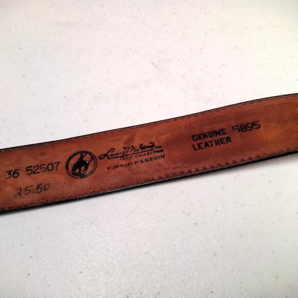 Vintage Larry Mahon Leegin Tooled Leather Belt Personalized Harold Brown Braided - Picture 13 of 16